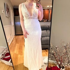 Alamour the Label White Lace Wedding Dress
